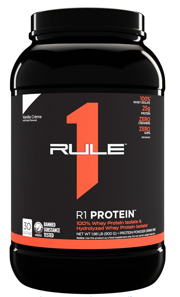 Rule one R1 protein Whey isolate & hydrolyzed (Zéro sucre,Zéro lactose,Zéro gluten)-900g