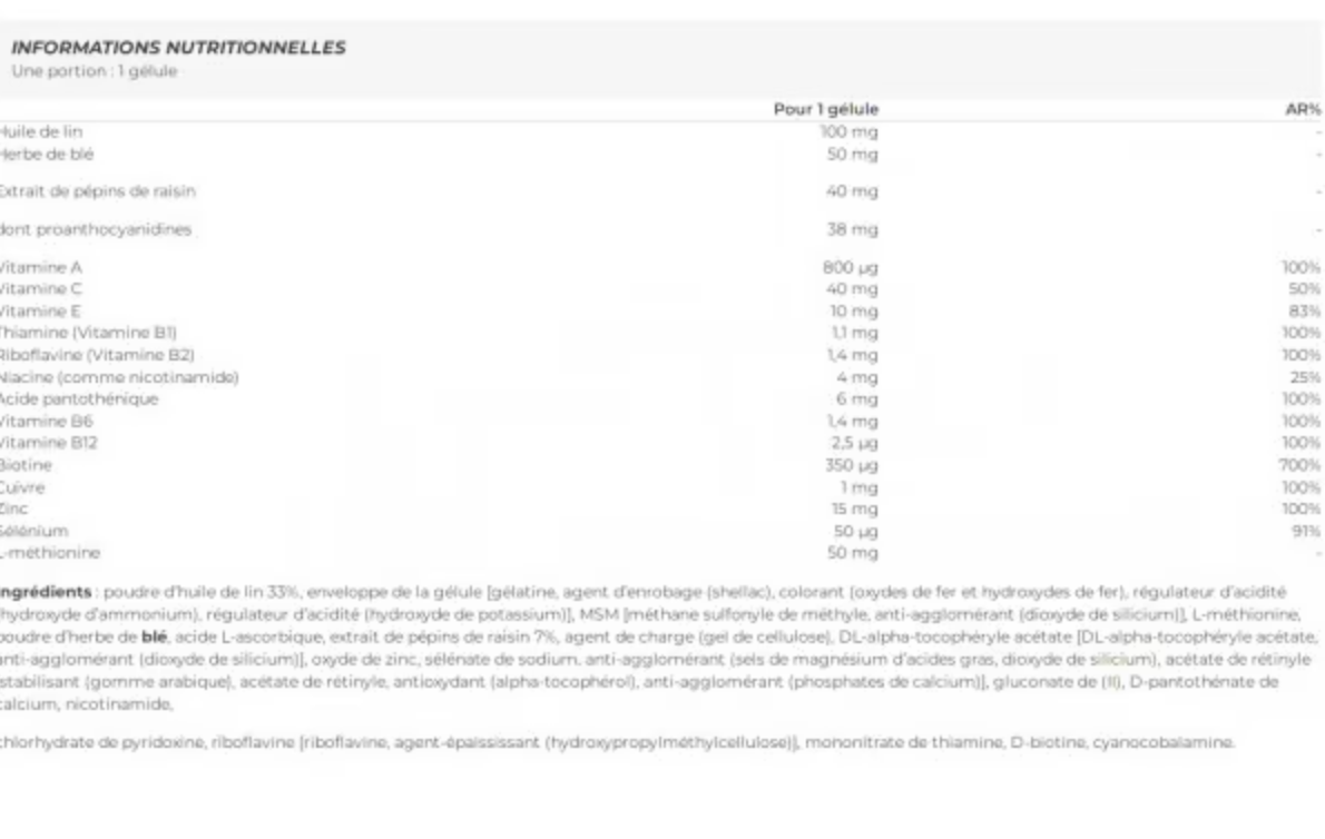 BIOTECH USA Hair, skin & nails 54 caps -Cheveux, peau, ongles