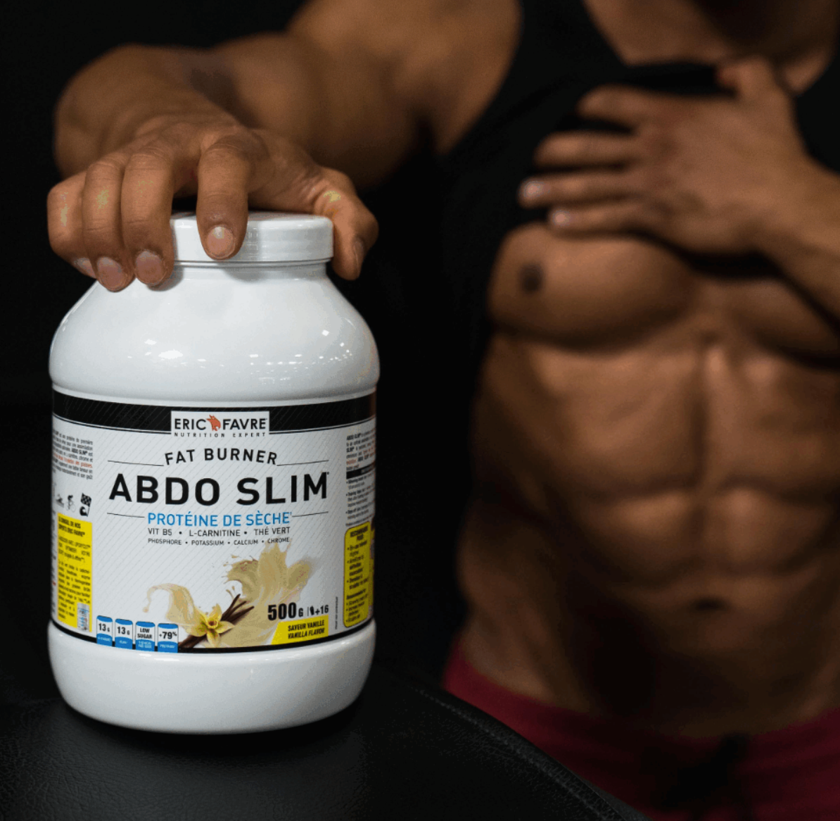 Eric FAVRE Abdo Slim Fat Burner enrichi L-Carnitine, thé vert, sèche musculaire -1.5kg