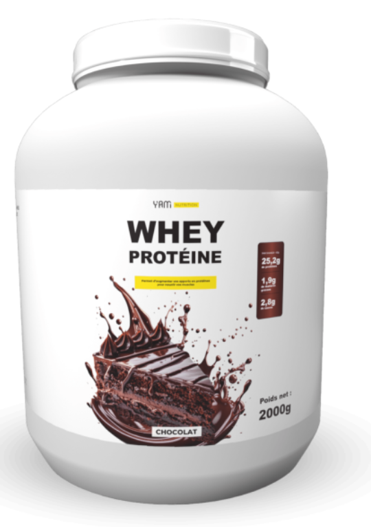 Yam Nutrition WHEY PROTÉIN, croissance musculaire -2KG