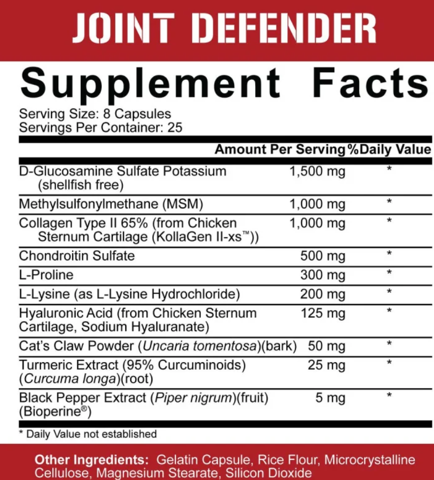 5% Nutrition Rich Piana LEGENDARY SERIES JOINT DEFENDER -200 caps