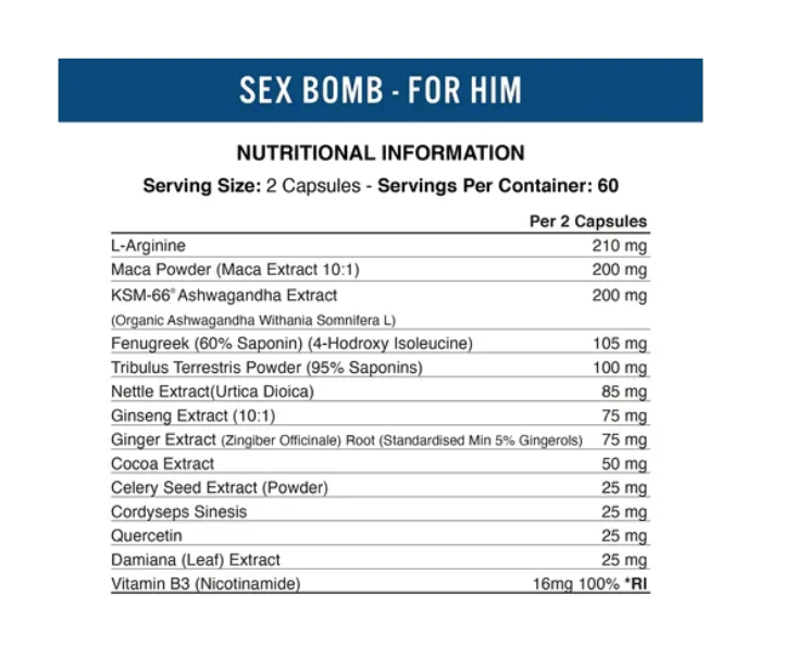 Applied Nutrition Sex bomb for him-120 caps
