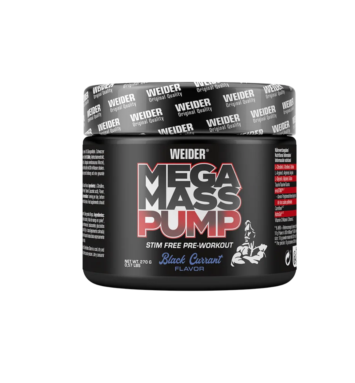 WEIDER MEGA MASS PUMP -270G (sans caféine)