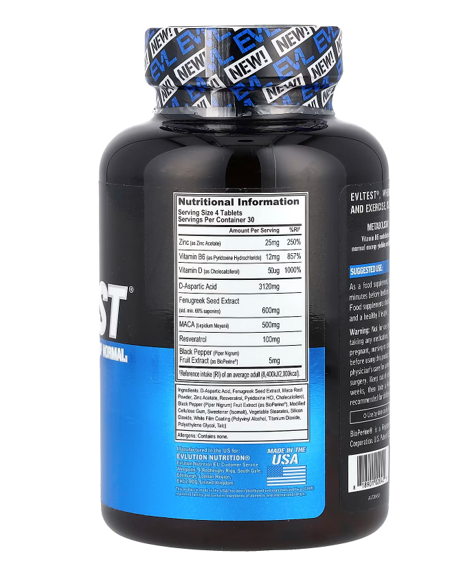 EVLution Nutrition EVL Test - 120 tabs