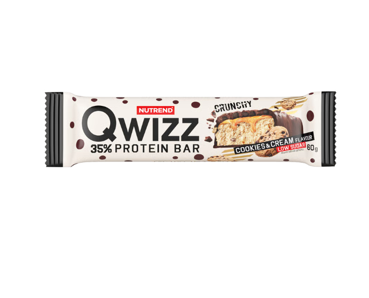 Nutrend barre protéinée Qwizz 35% protéines (Barre croustillante au caramel)-60g