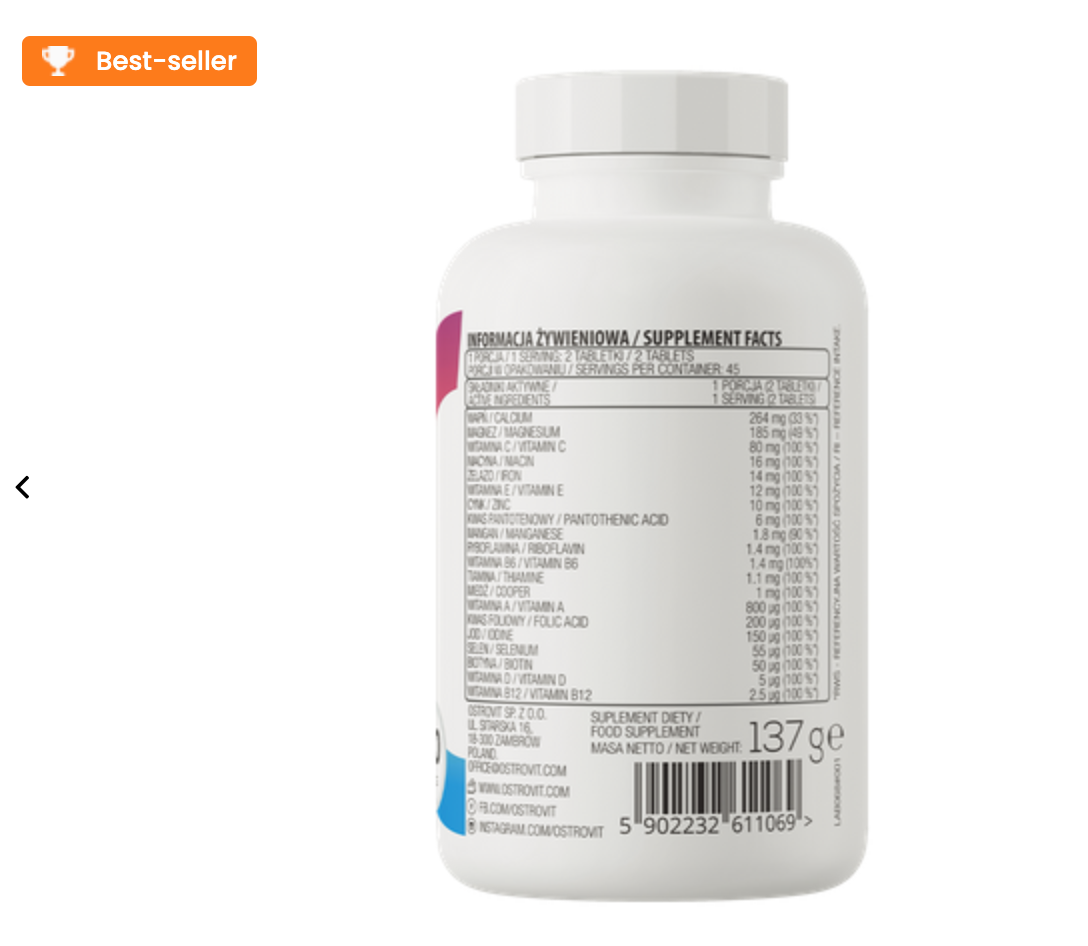 Ostrovit 100% Vit&Min 90 comprimés