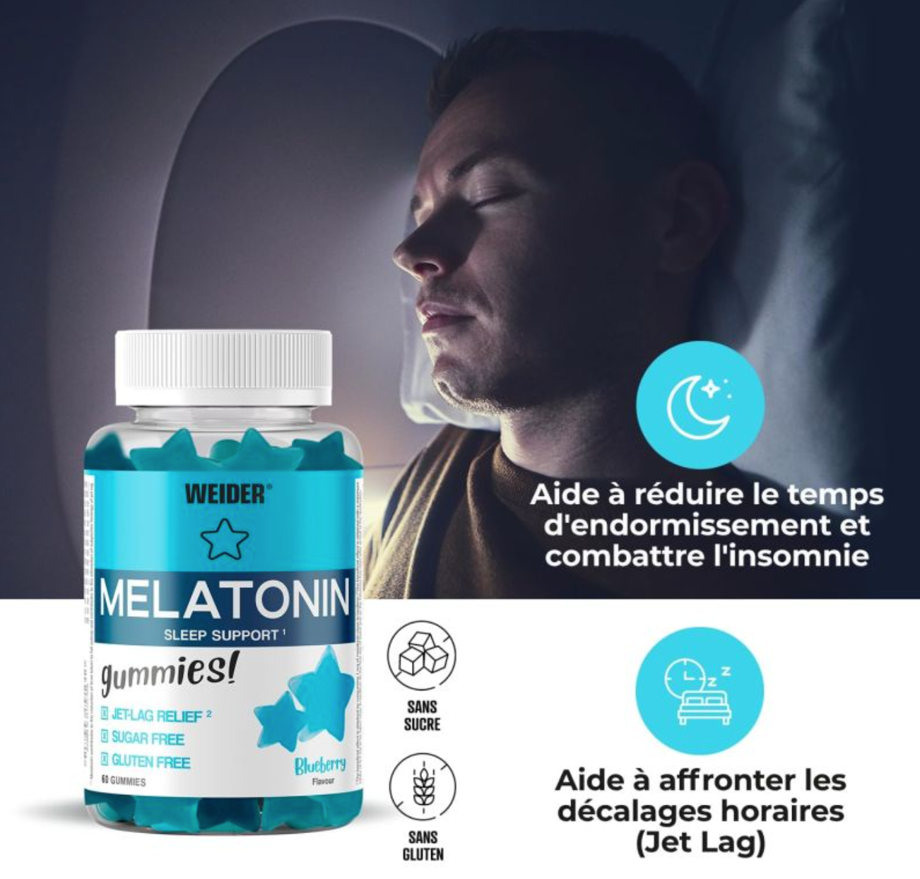 WEIDER MELATONIN-60 GUMMIES (Support sommeil)