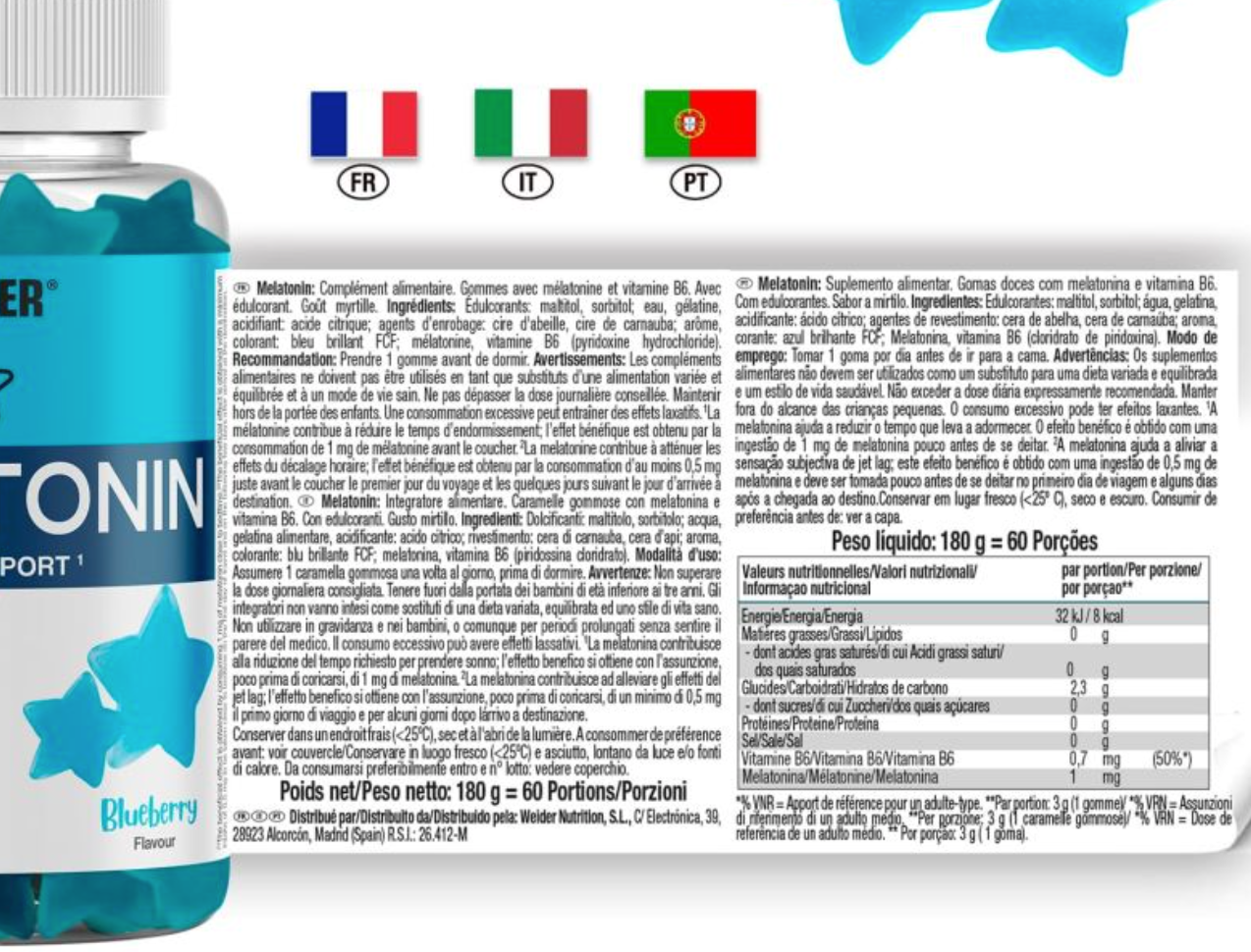 WEIDER MELATONIN-60 GUMMIES (Support sommeil)