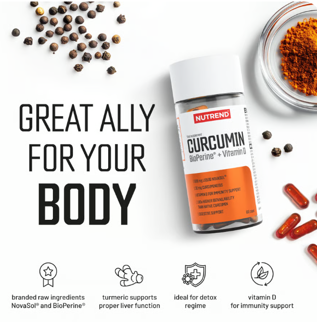 Nutrend Curcumin+Bioperine+Vitammine D-60 caps
