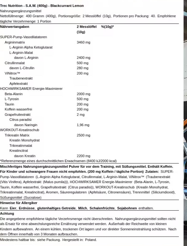 Trec nutrition S.a.w. Powder-400g