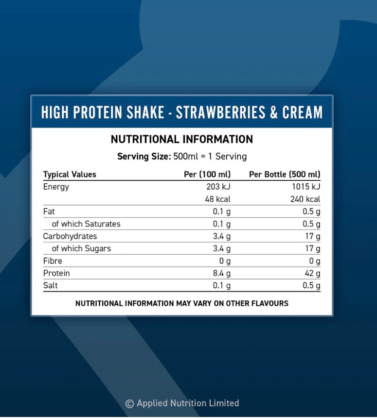 Applied Nutrition High Protein Shake 500ml Vanilla Ice Cream