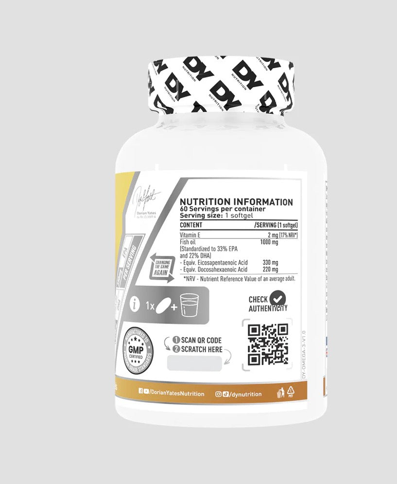 DORIAN YATES Omega 3 Fish Oil, 60 softgels