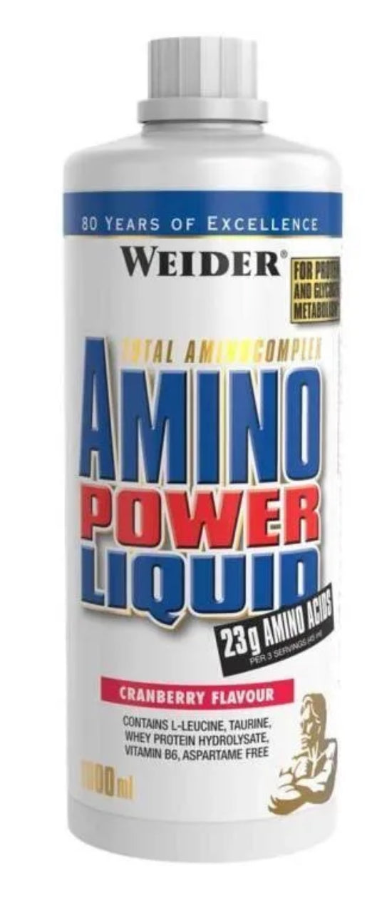 Weider Amino power liquid (prise de masse, construction musculaire,acides aminés) -1L
