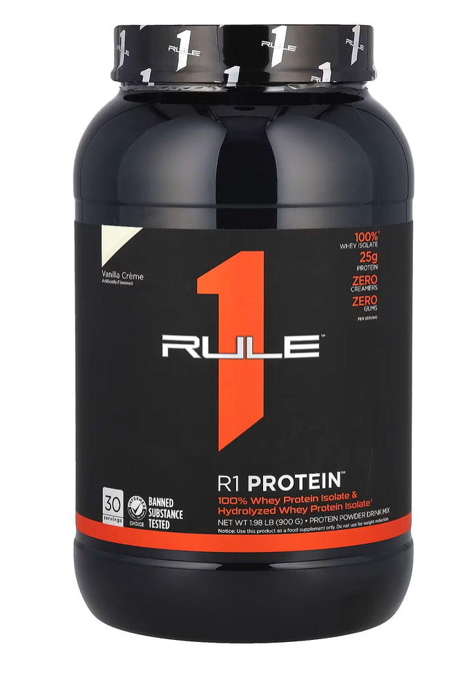 Rule one R1 protein Whey isolate & hydrolyzed (Zéro sucre,Zéro lactose,Zéro gluten)-900g
