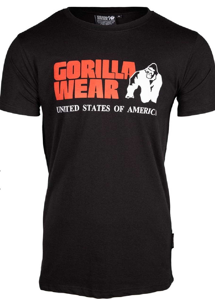 Gorilla WEAR Classic T-Shirt 100% Coton Colori Noir