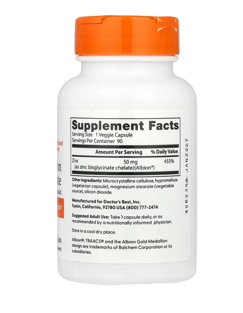 Doctor’s best High absorption Zinc Bisglycinate 50mg -90caps