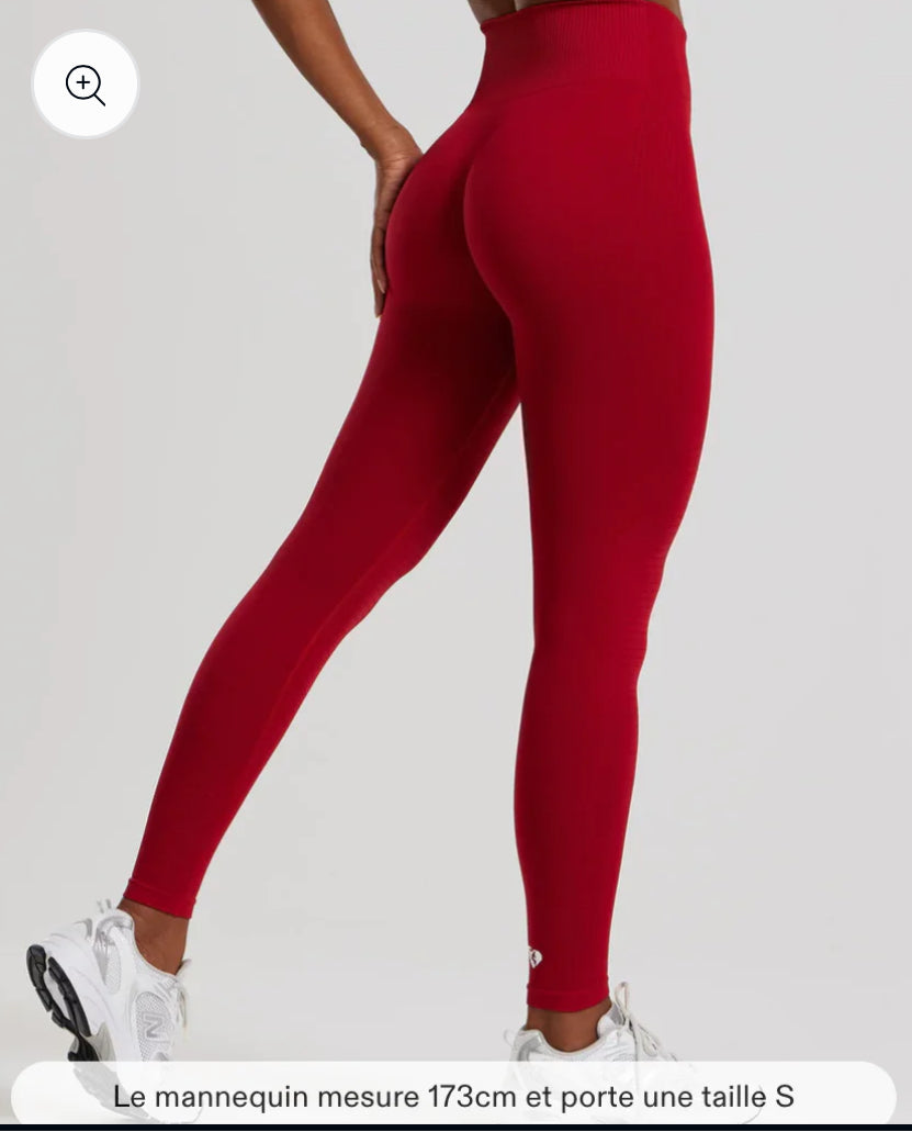 Women’s Best Leggings power Seamless scrunch regular lenght -colori Chilli red