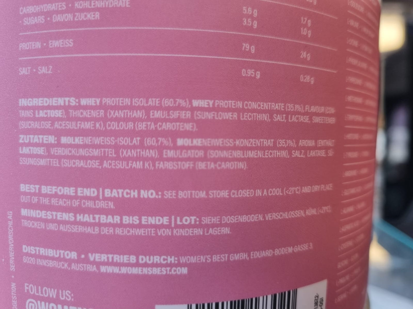 WOMEN'S BEST Fit Pro Whey Protein - 908g VANILLA