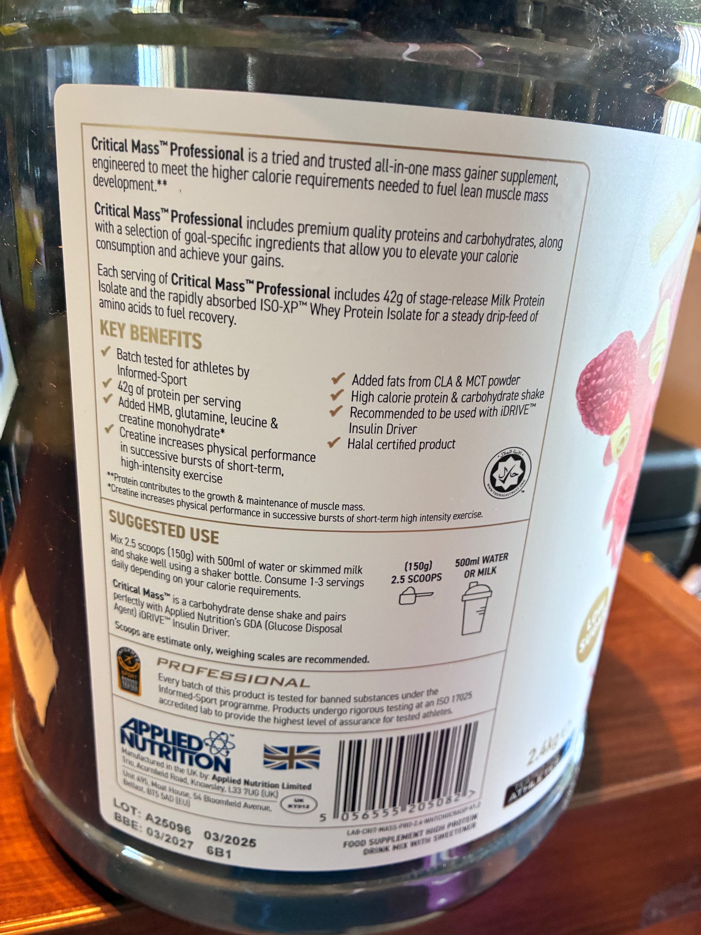 Applied nutrition Critical Mass Professionnal Lean Mass Gainer -2.4kg