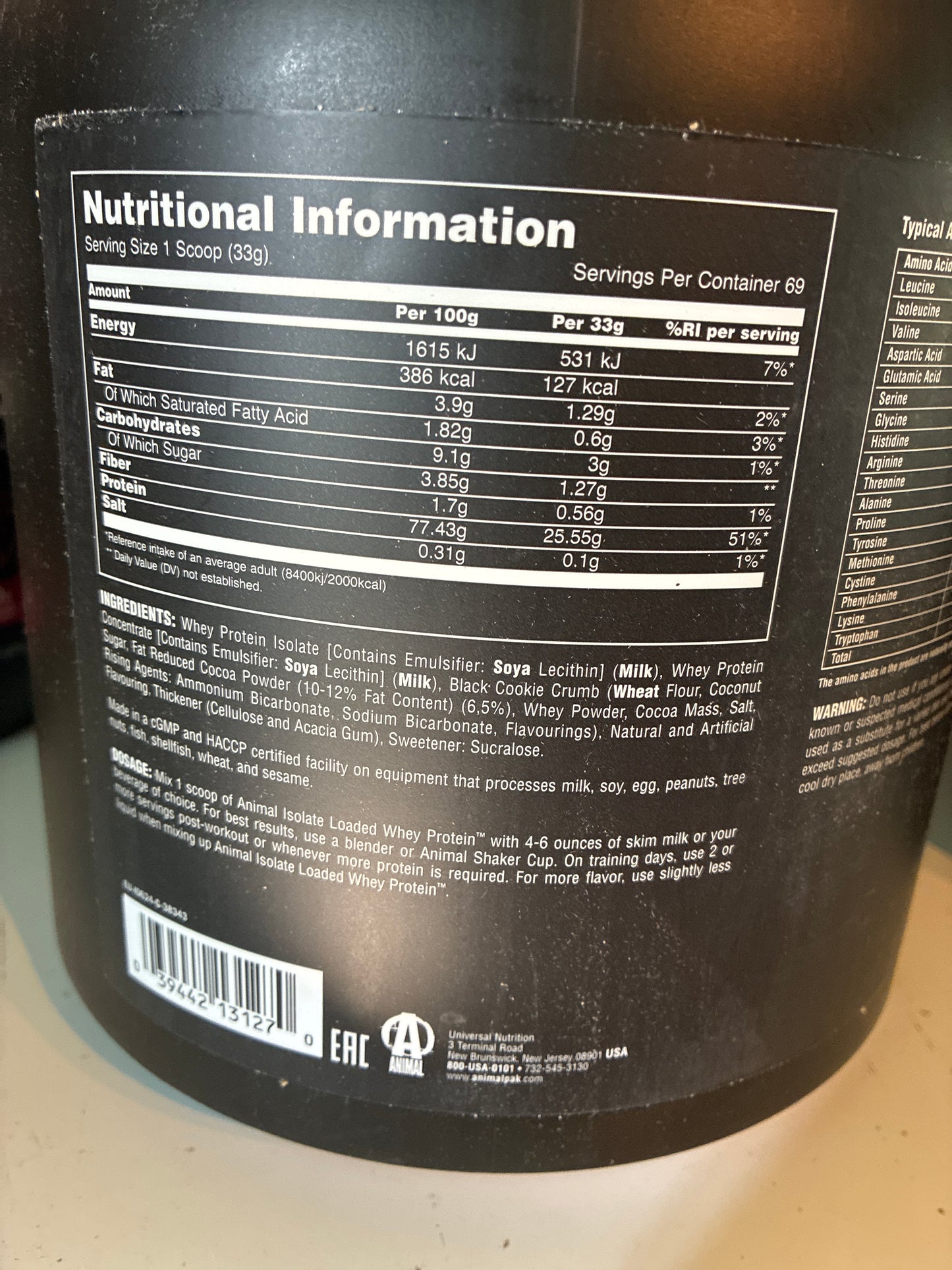 ANIMAL ISOLATE LOADED PROTEIN WHEY 2kg3
