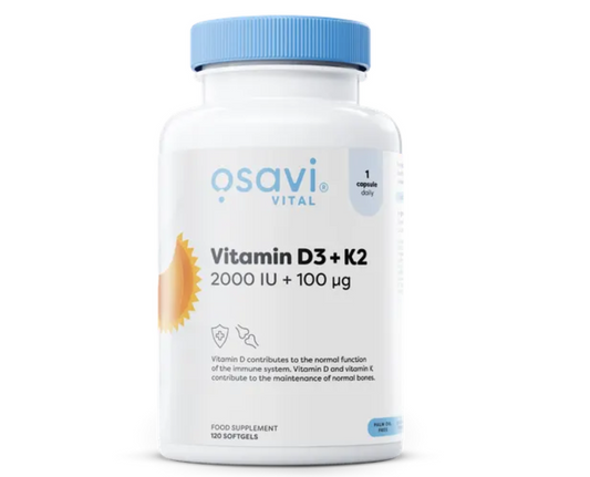 Osavi Vitamine D3+ K2 Vitamine (D3 : 2000 UI, Vitamine K2 : 100 μg )-120 softgel