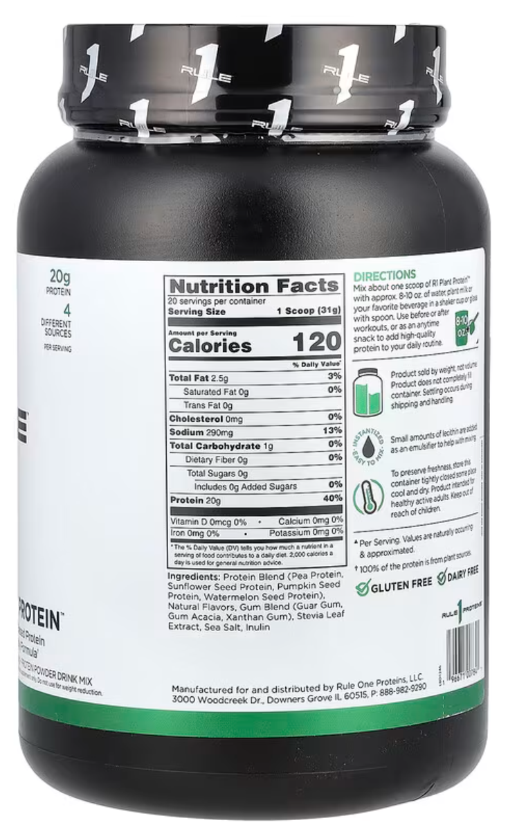 RULE ONE PLANT PROTEIN VEGAN -620G