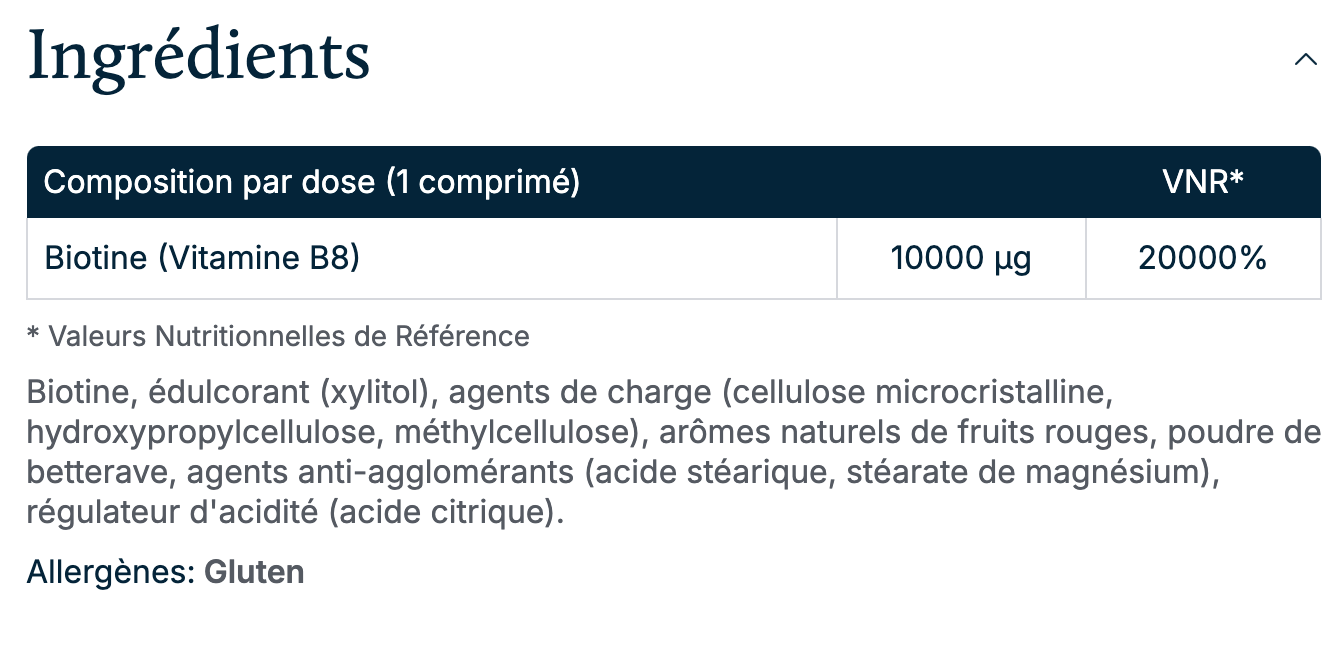 Natrol Biotine Fast Dissolve 10.000 mcg -60 comprimés (cheveux, peau)
