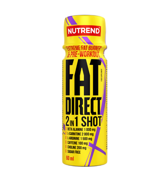 Nutrend Fat Direct 2 en 1 SHot-60ml (brûleur de graisse & pré workout) sans sucre