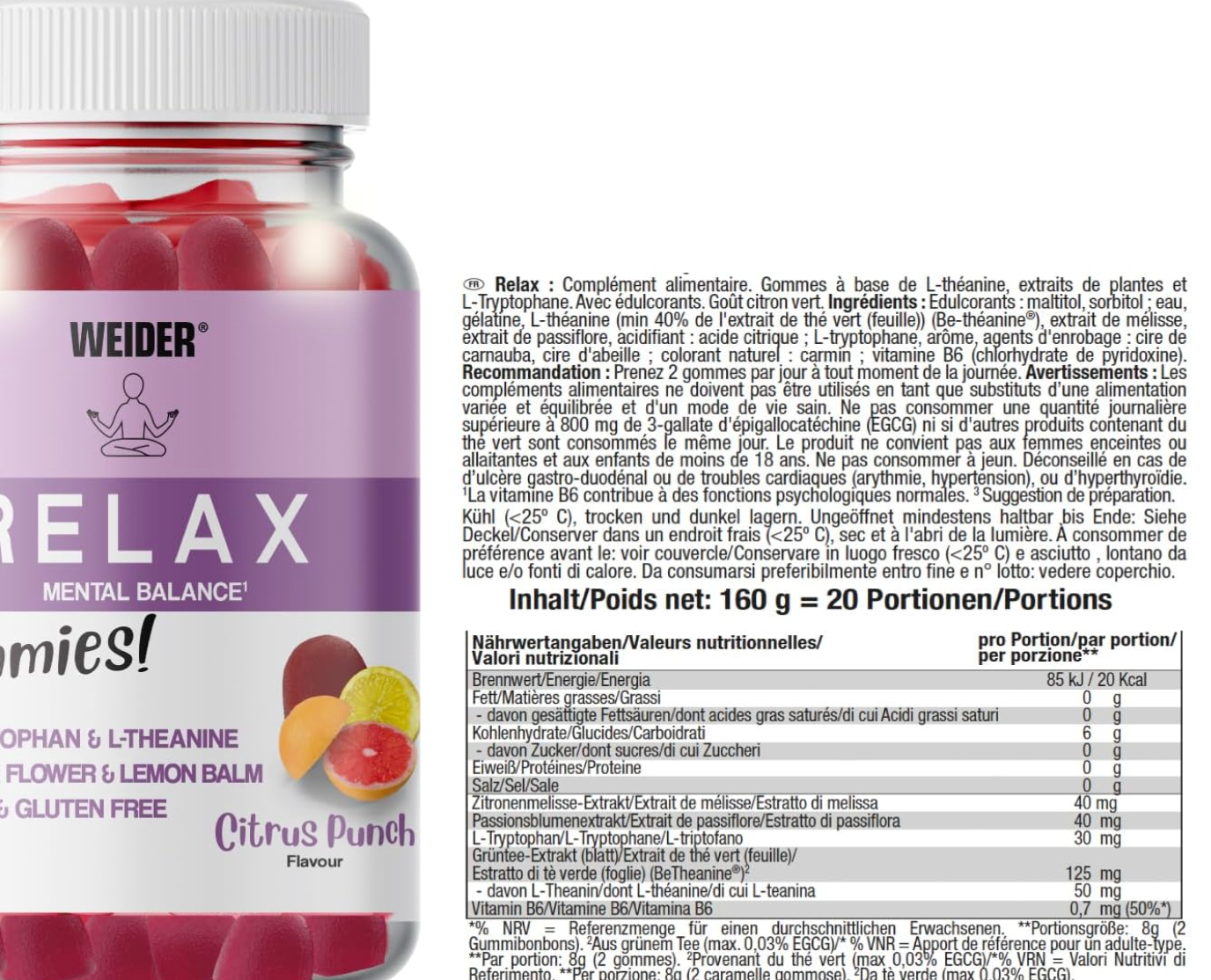 WEIDER RELAX-40 GUMMIES