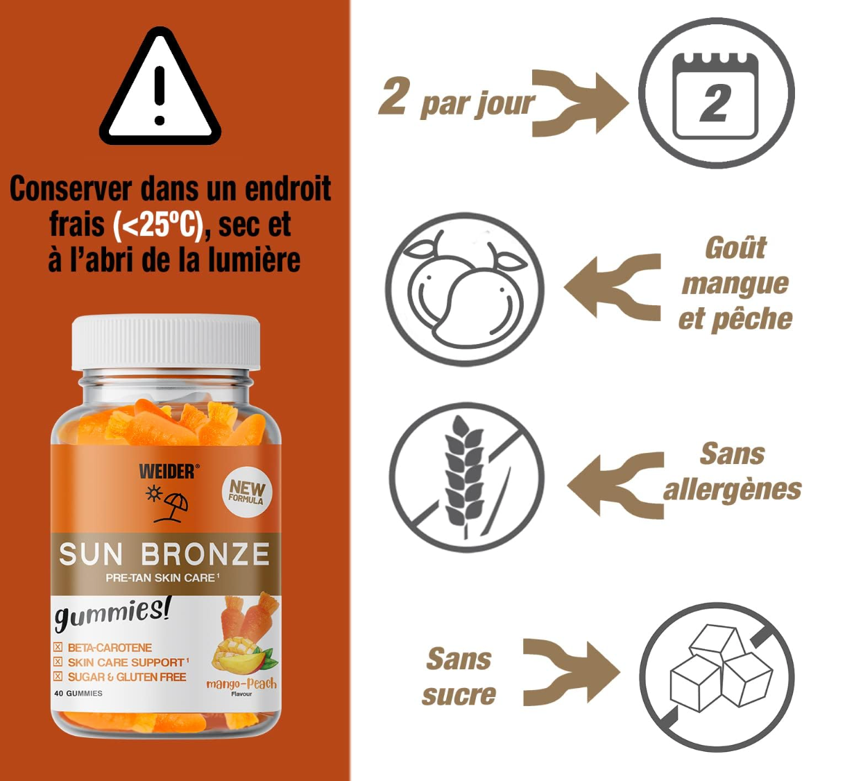 WEIDER SUN BRONZE -40 GUMMIES