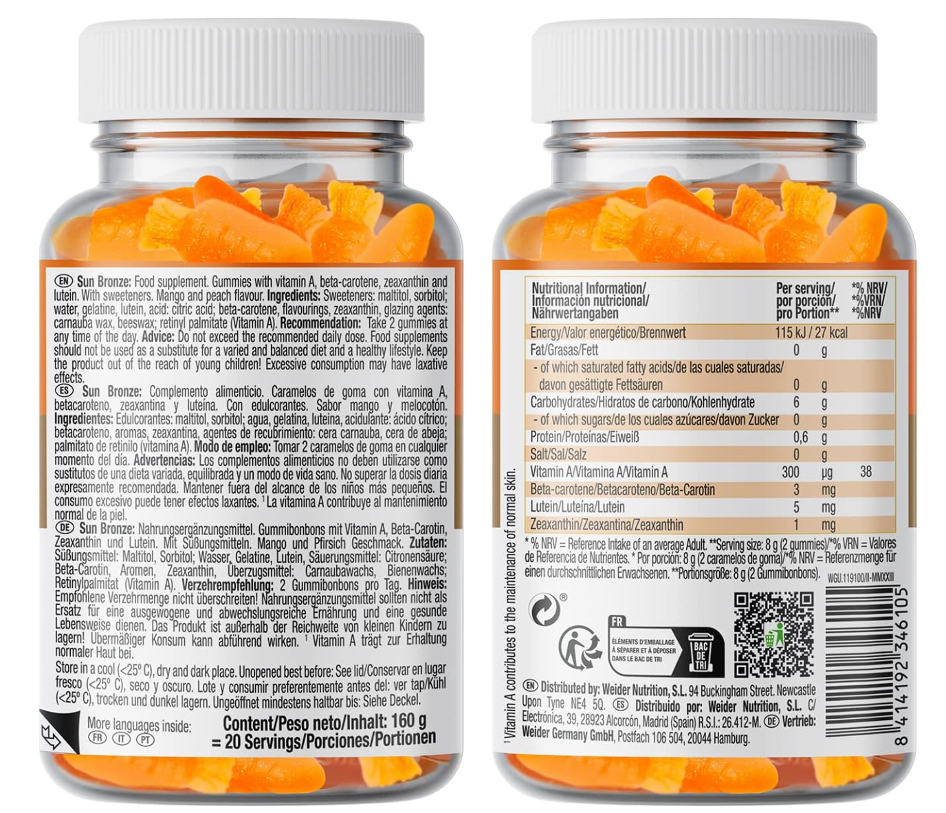 WEIDER SUN BRONZE -40 GUMMIES