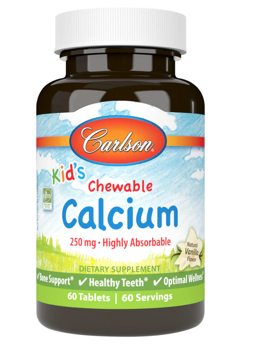Carlson labs Kid's Chewable calcium 25mg -60 tabs