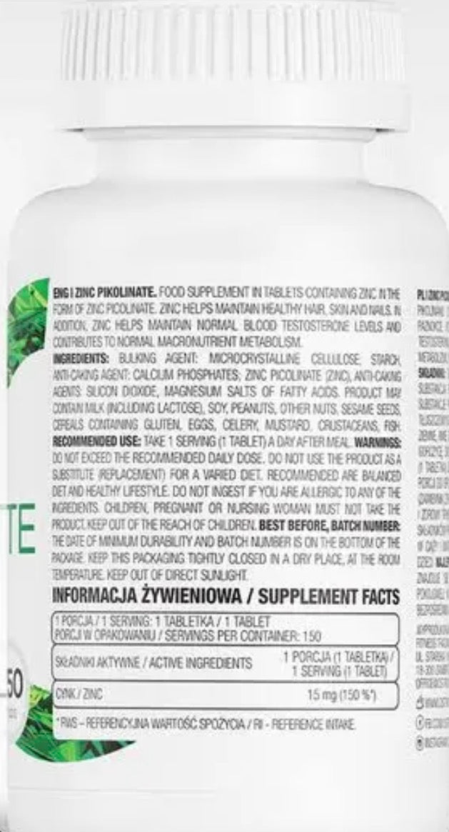 Ostrovit Zinc Picolinate 15mg , 150 tabs