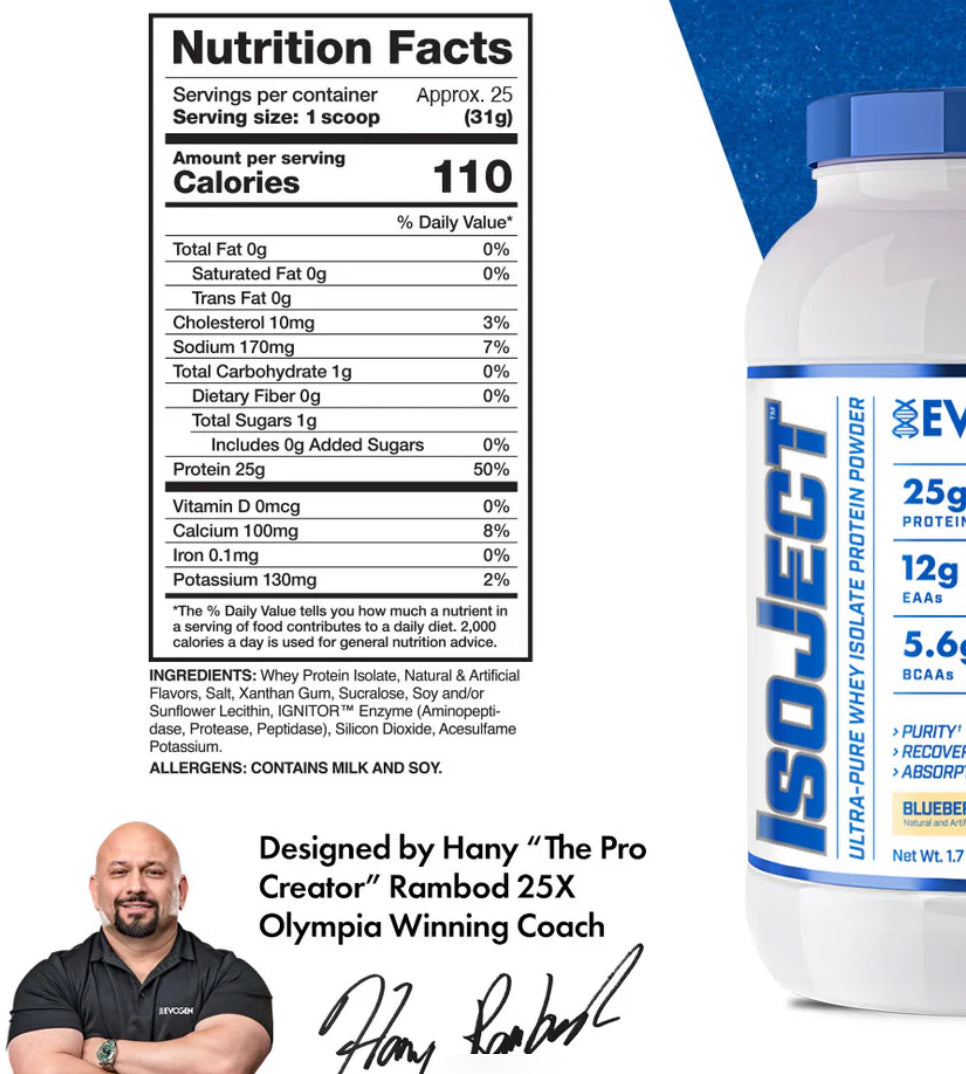 Evogen Isoject Whey Protein isolate -775g