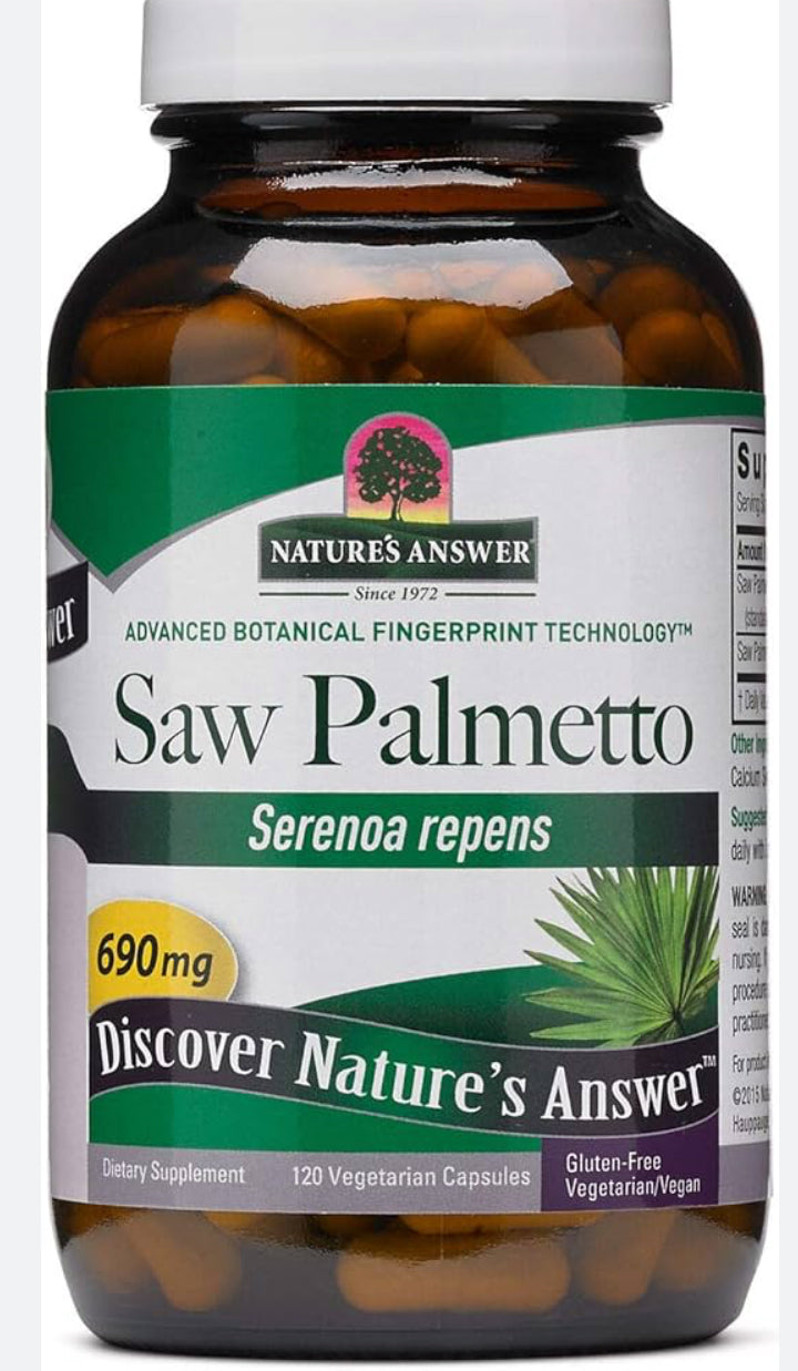 Nature’s answer Saw palmetto extract 690mg- 120 vcaps (santé de la prostate)