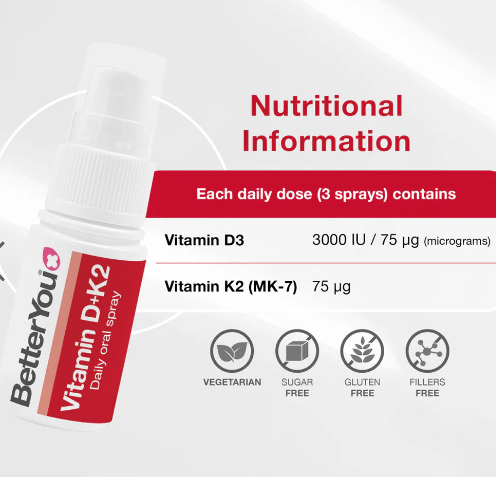 BetterYou DLux + Vitamin D + K2 spray oral , 12ml