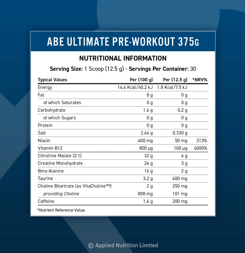 Applied Nutrition ABE All Blacks Everything -375g (puissant pré workout)