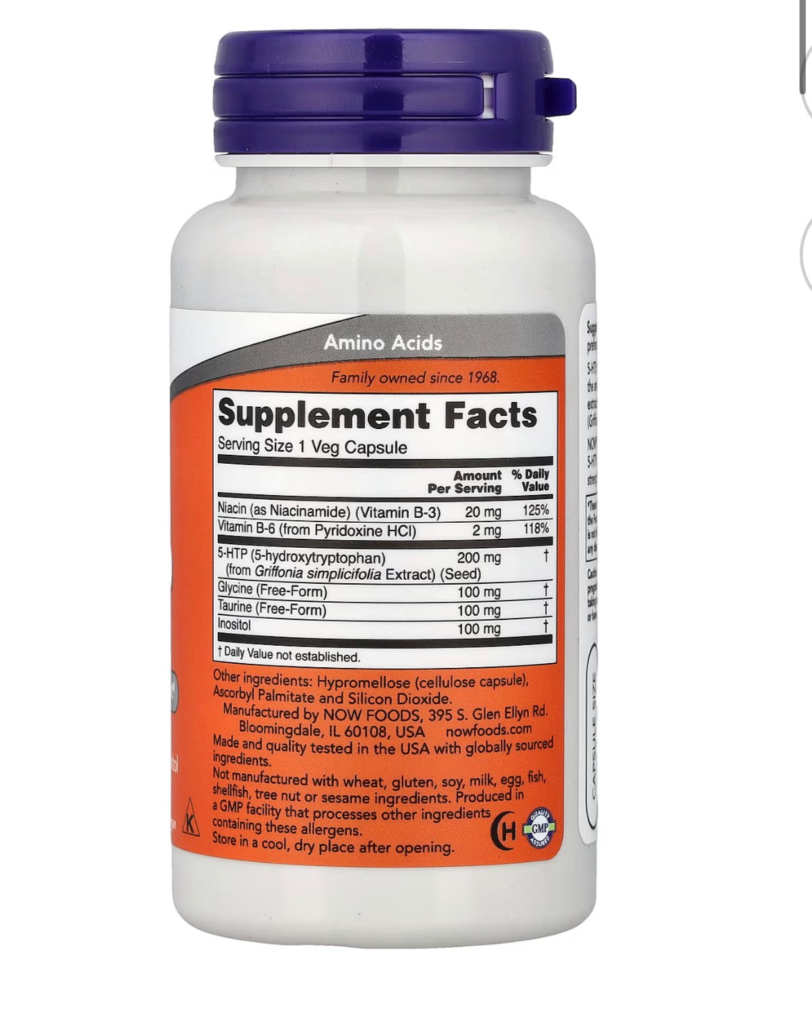 Now foods Sports 5-HTP 200mg ,60 vcaps