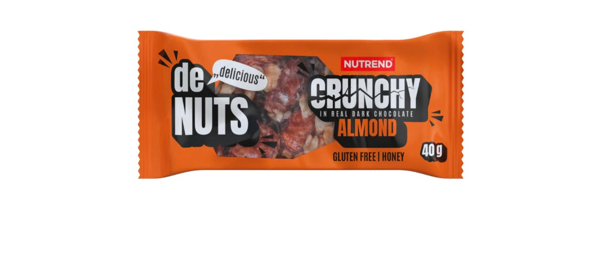 Nutrend Denuts crunchy bar barre protéinée 40g Almond Dark chocolate ( amande enrobée de chocolat )