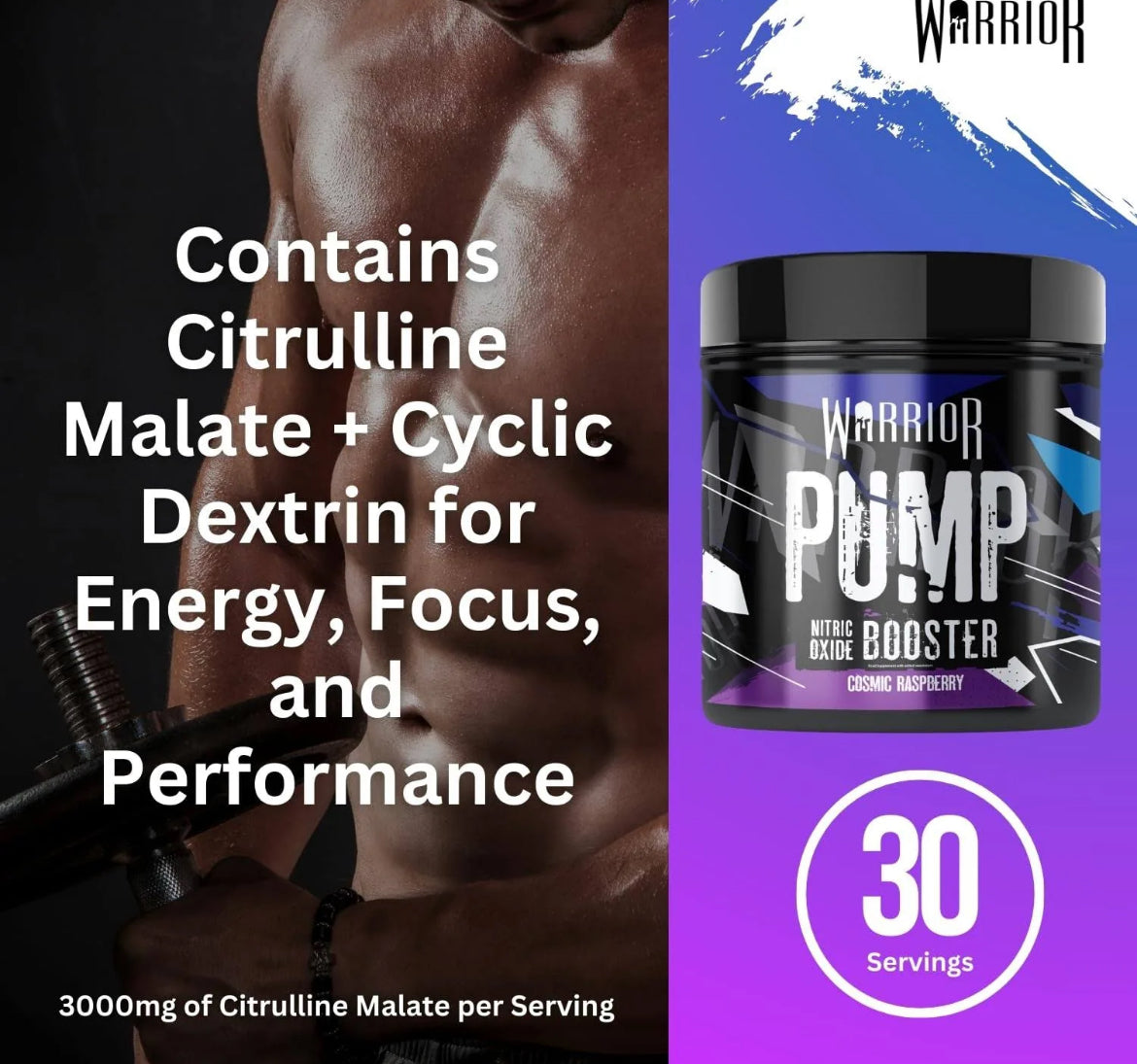 Warrior Pump 225g (oxyde Nitric )-stim free