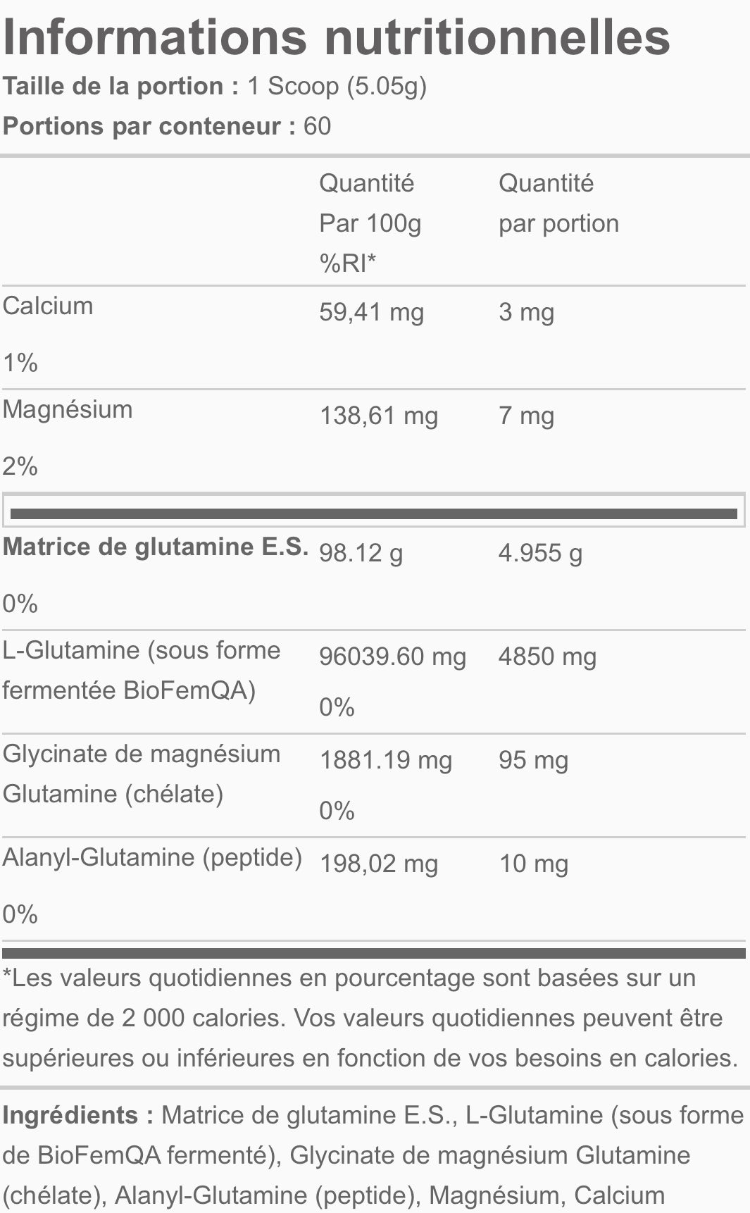Evogen Glutamine -300g ( neutre)