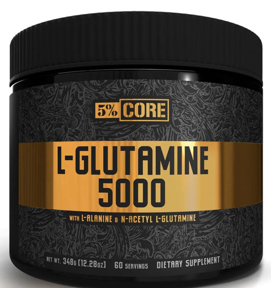 5% Nutrition L-Glutamine 5000 - Core séries- 348g (neutre)