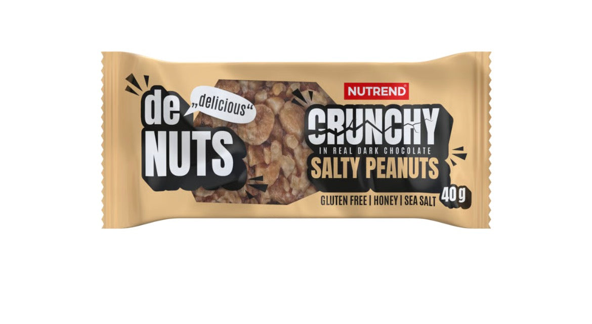 Nutrend Denuts crunchy bar barre protéinée 40g Salty peanut dark chocolat (cacahuète salée enrobée de chocolat)