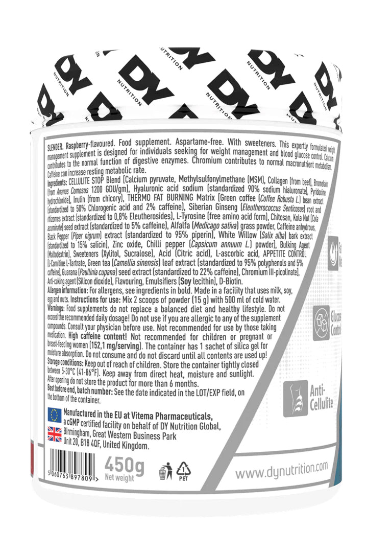 DORIAN YATES Slender-Cellulite  & Fat Burner 450g