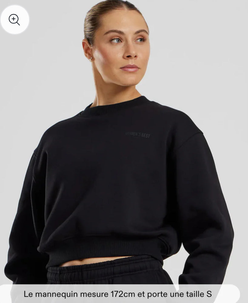 Women's best Comfort Cropped Crew Neck -colori black taille S