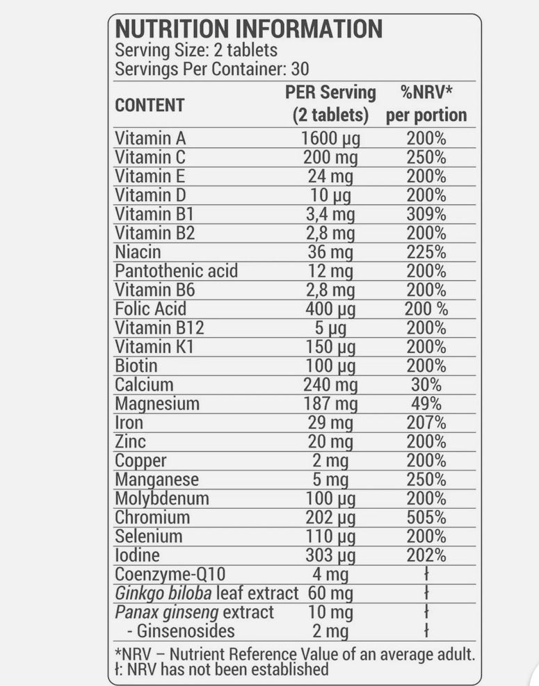 DORIAN YATES Multivitamin 60 tabs