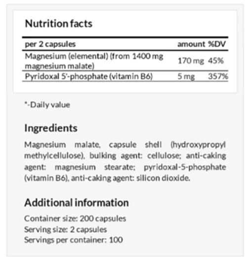 Apollo's Hegemony Magnesium Malate + P5P 200 gélules